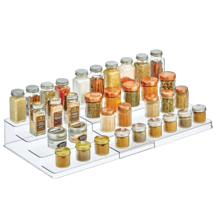 Mdesign Expandable Kitchen Pantry Organizer/Spice Rack Clear